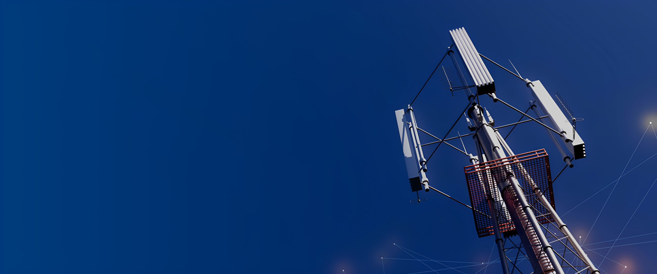 Mobile network tower under clear sky
