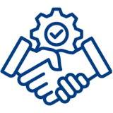 Handshake and gear icon