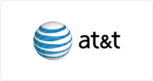 AT&T logo with blue globe design