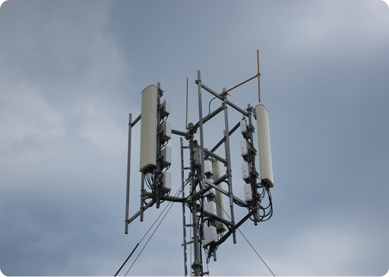 Communication tower with antennas